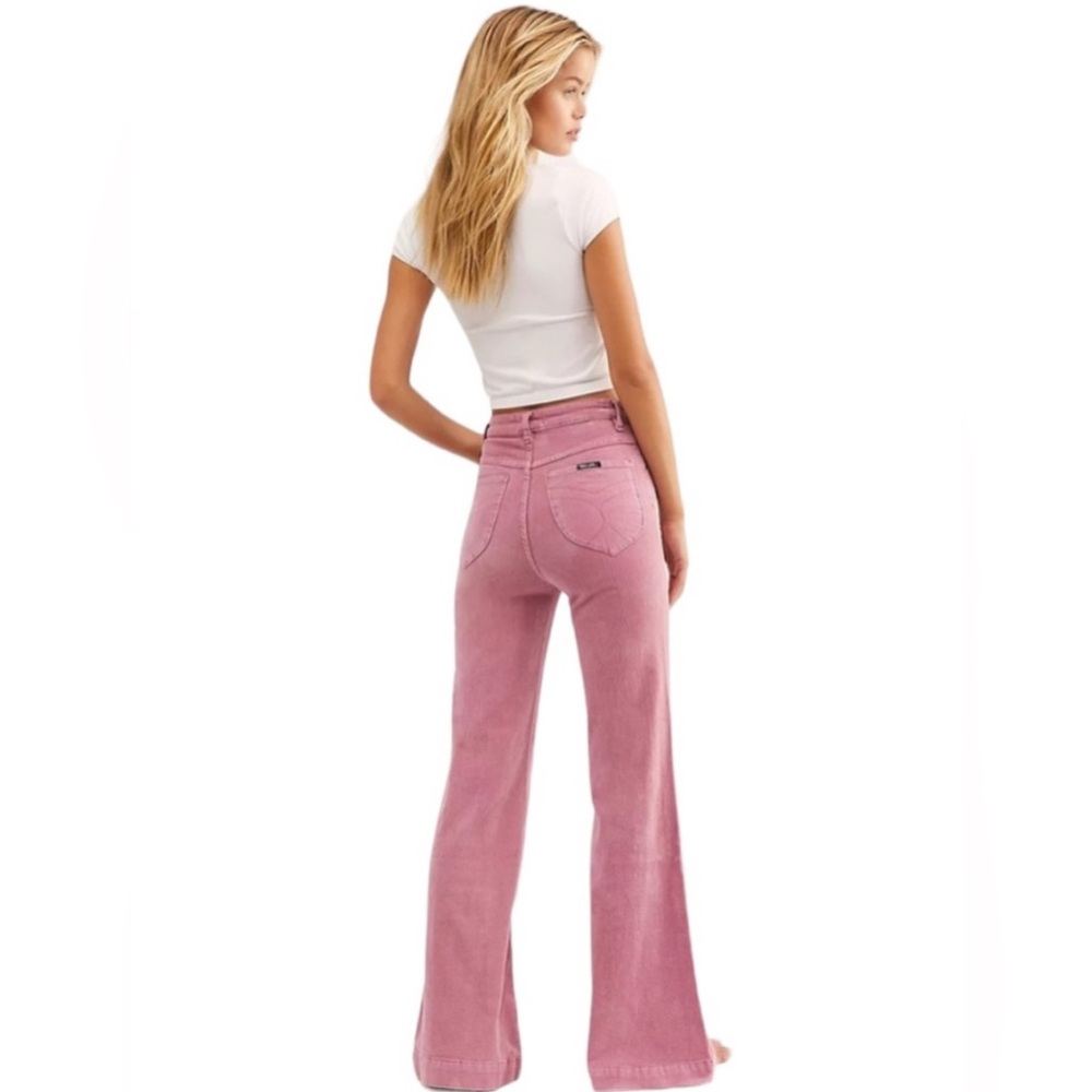 Rollas‎ East Coast Flare Corduroy Jeans Sz 28 in Pink - Picture 7 of 8